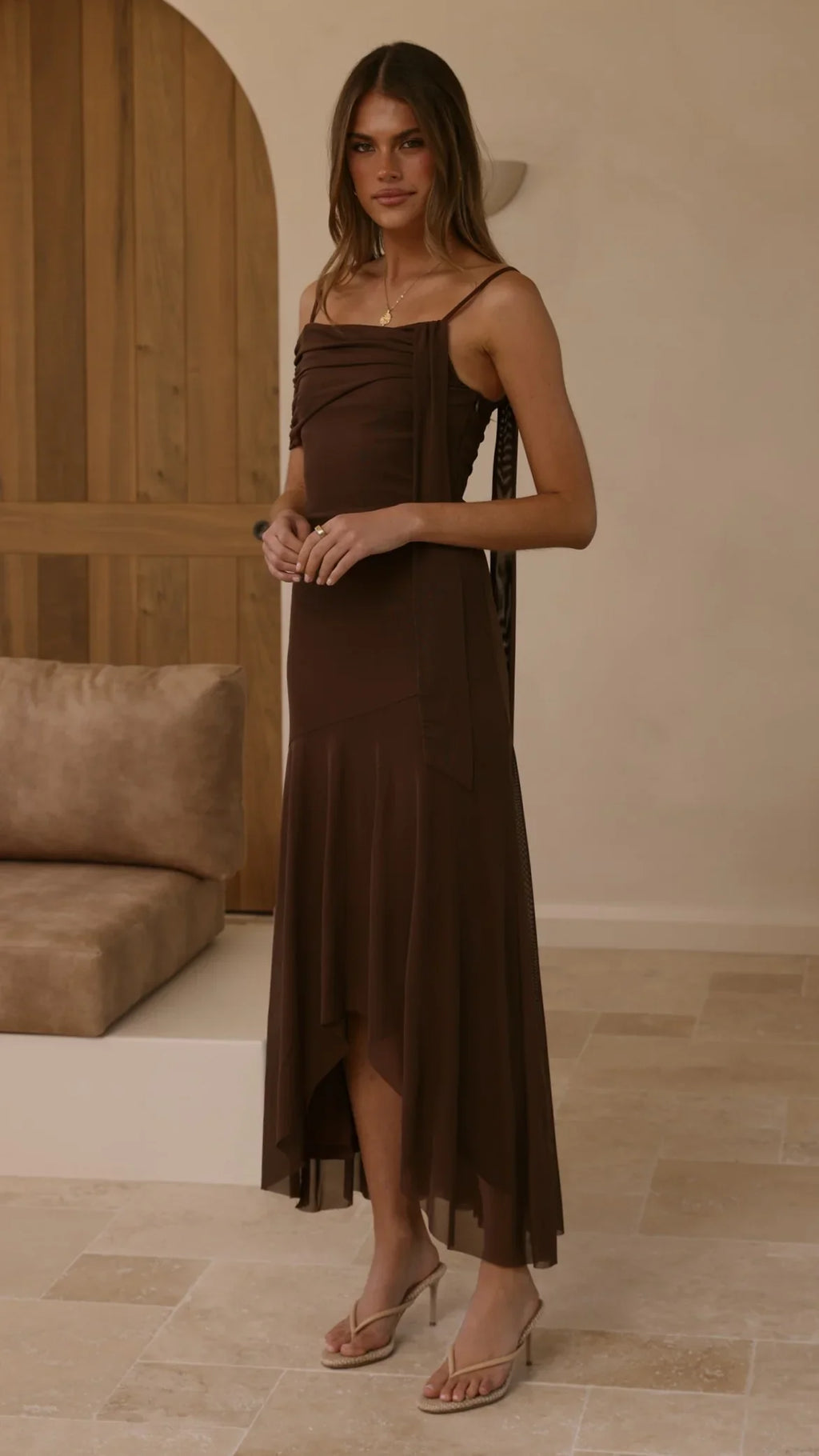 Lucy Maxi Dress - Brown
