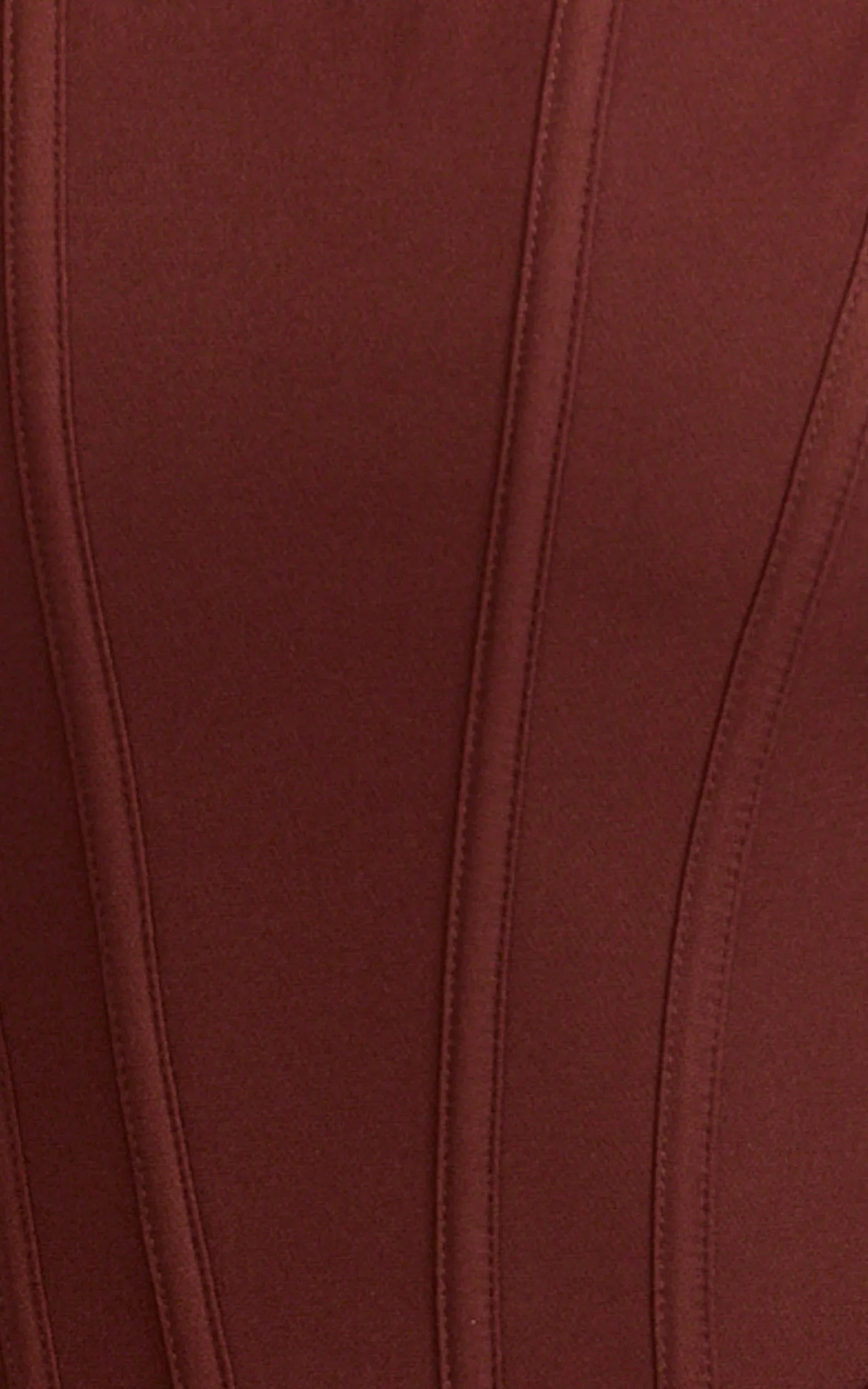 Jonas Midi Dress - Strapless Corset Bodice Draped Waist Skirt Dress in Chocolate