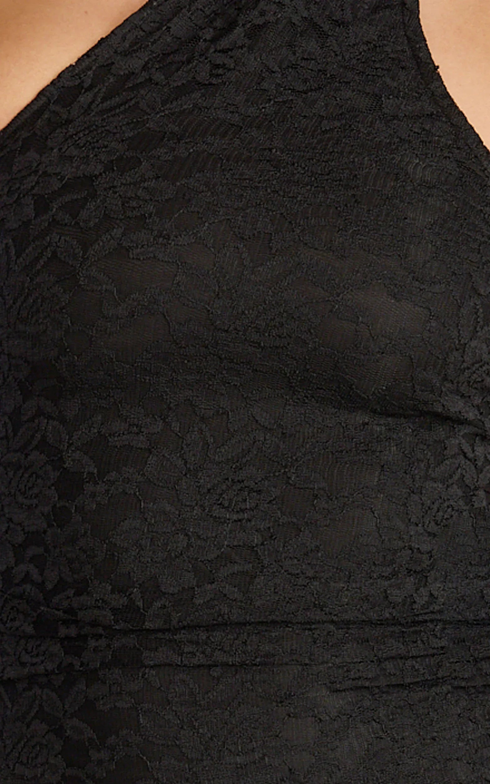 Isla Maxi Dress - One Shoulder Scarf Tie Neck Lace Dress in Black