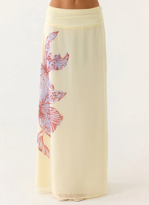 Blushing Bloom Maxi Skirt - Violet Blossom