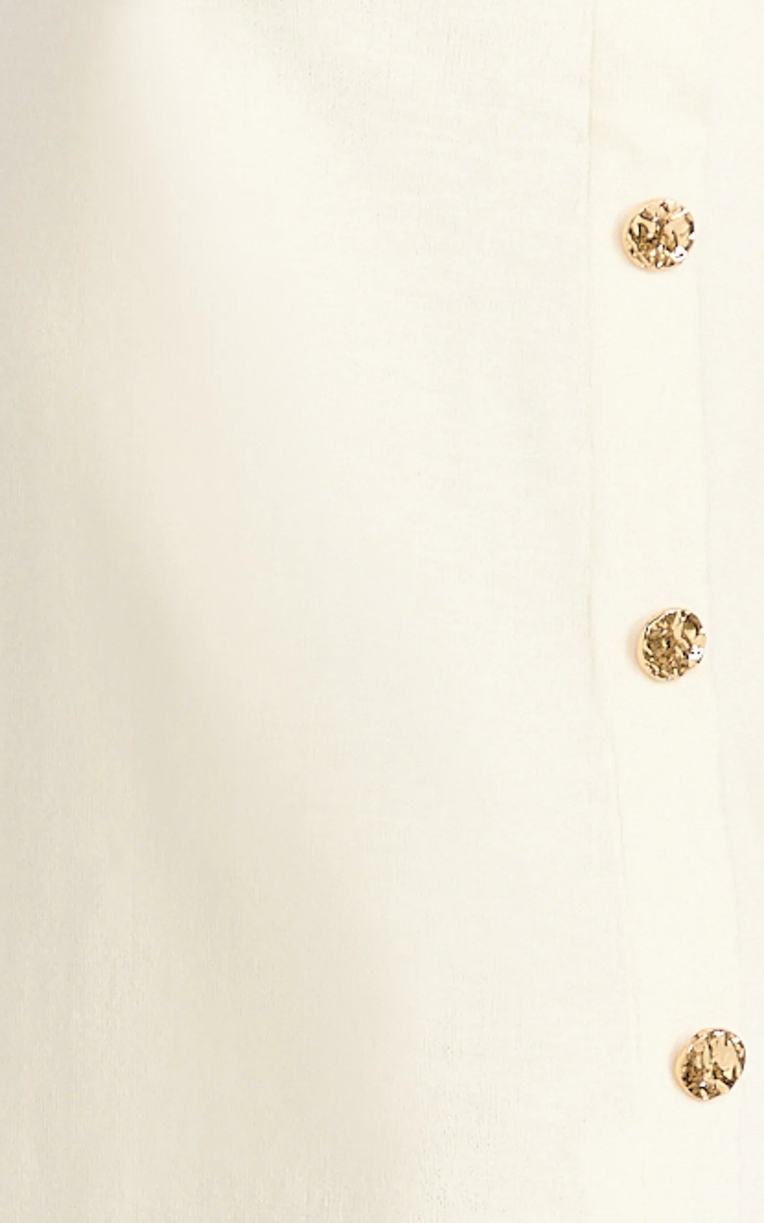 Terri Mini Dress - Scoop Neck Button Down Knit Dress in Plain White