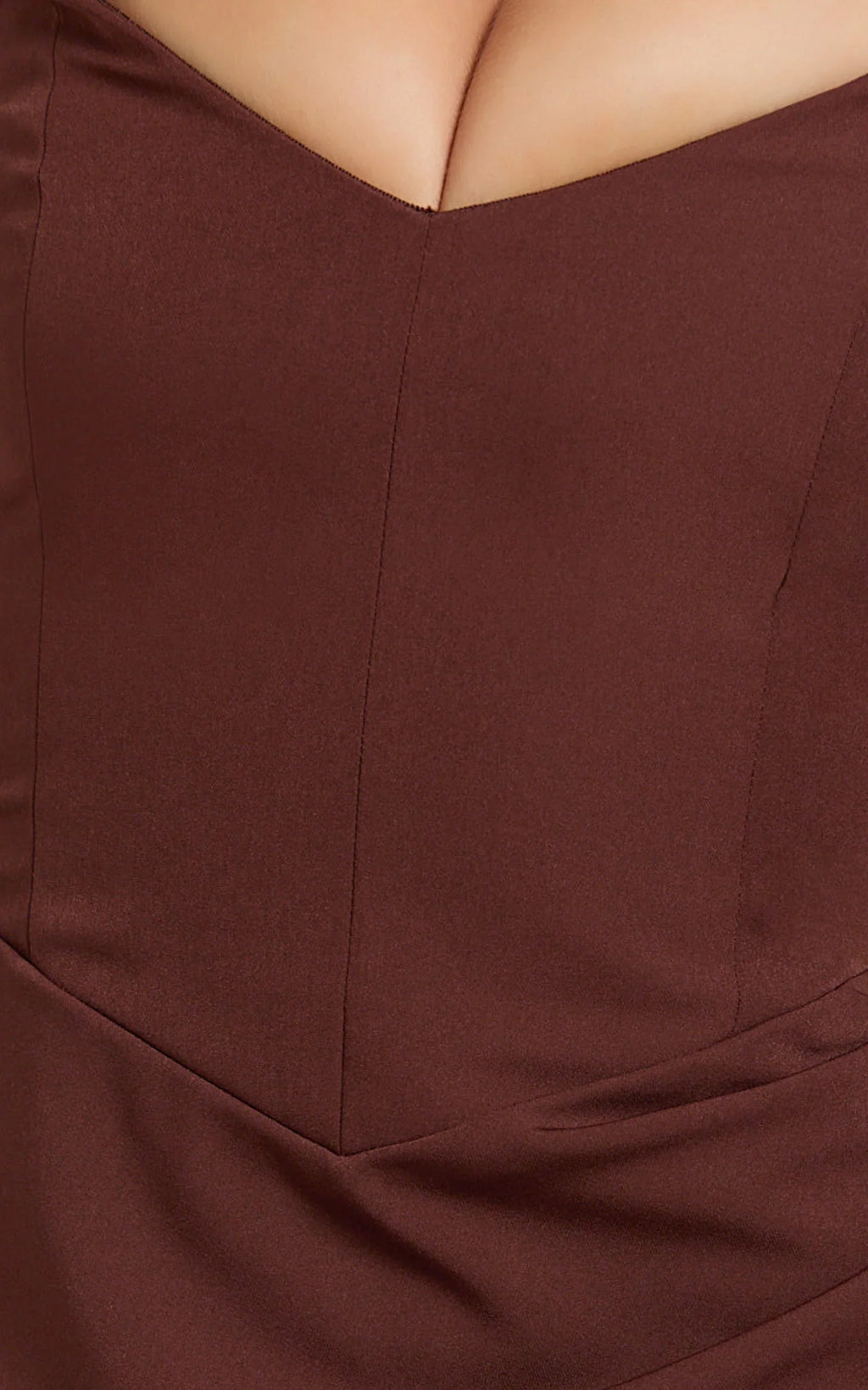 Veronika Maxi Dress - Off Shoulder Plunge High Split Dress in Chocolate