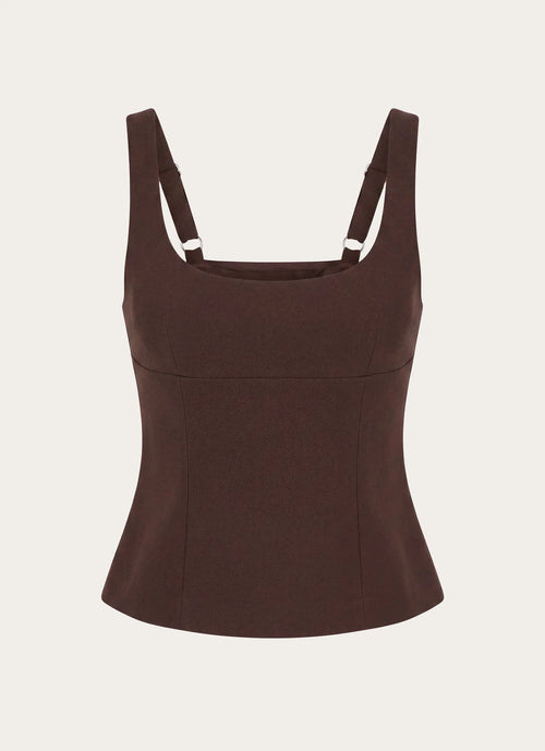 Autrey Suiting Top - Chocolate