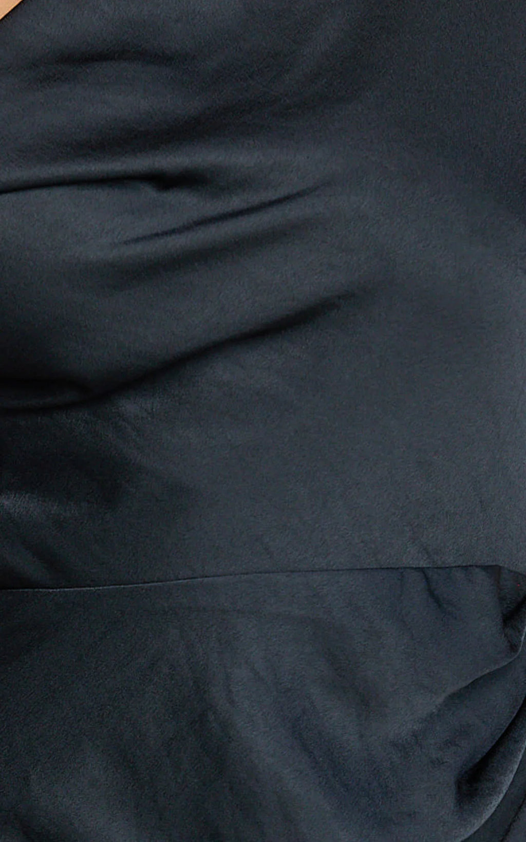 Lira Maxi Dress - One Shoulder Satin Dress in Navy