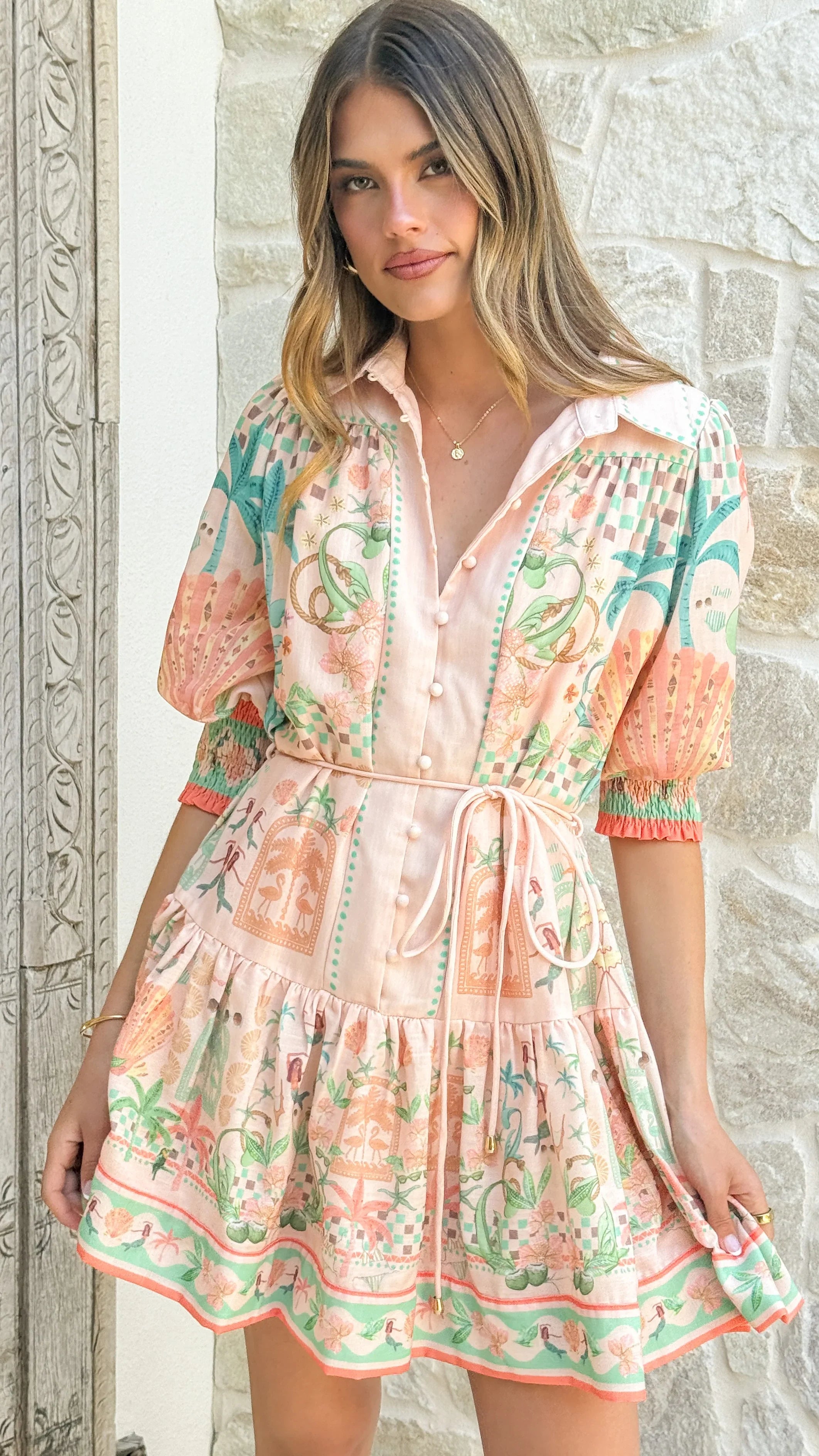 Nalita Mini Dress - Aurora Print