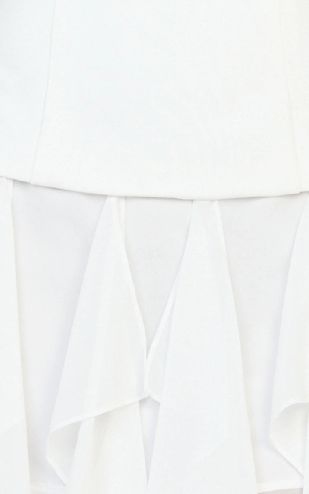 Selani Mini Dress - Strapless Bodice Ruffle Hem Dress in White