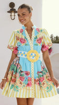 Talisha Mini Dress - Positano Blue
