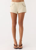 Emenique Button Shorts - Ivory