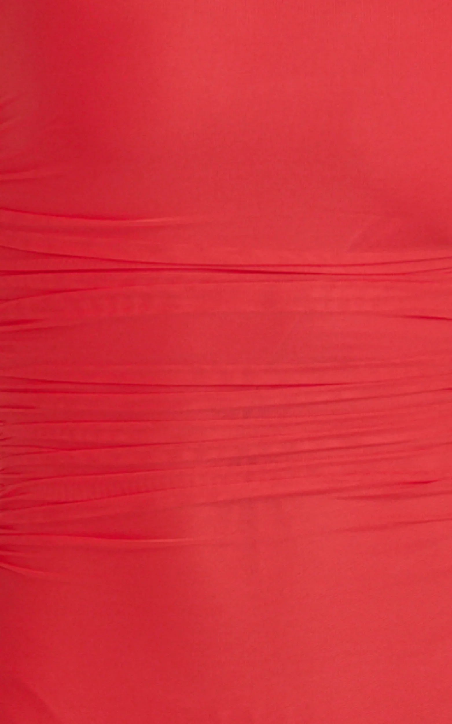 Judee Midi Dress - One Shoulder High Side Split Dress in Red