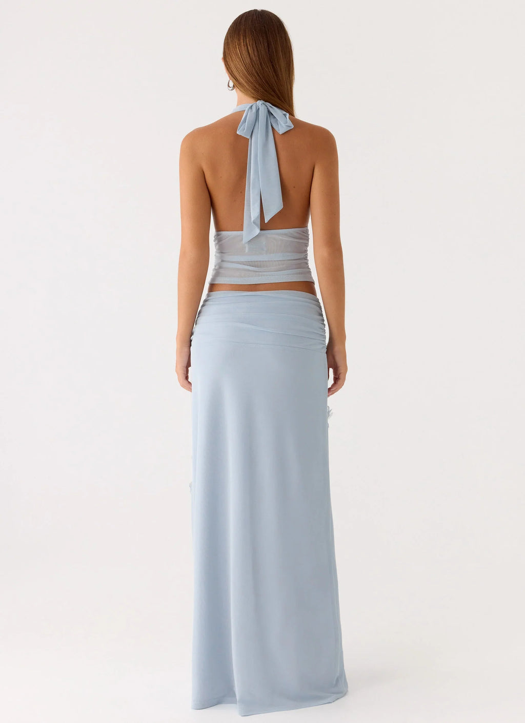 Fleur Power Maxi Skirt - Blue
