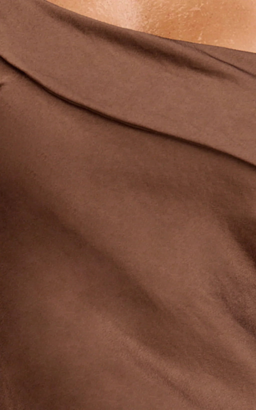 Calix Midi Dress - One Shoulder Slip Dress in Chocolate