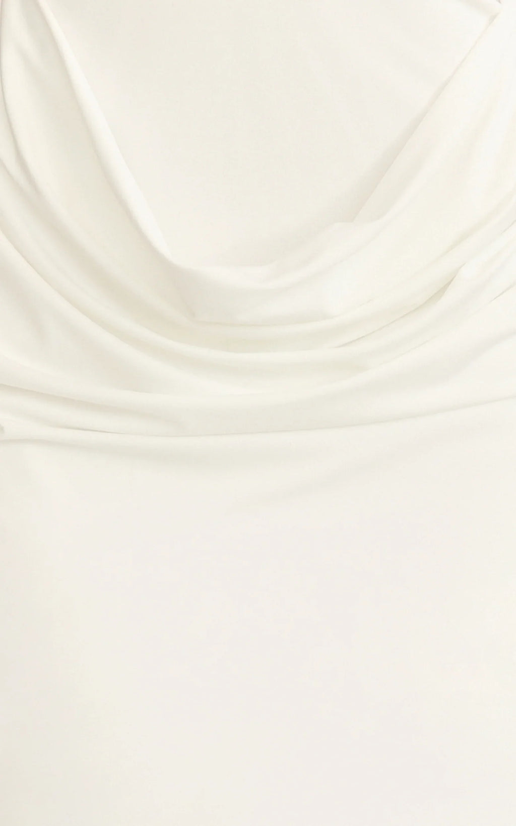 Heath Maxi Dress - Scoop Halter Neck With Drape Front Skirt Back Split Dress in Off White