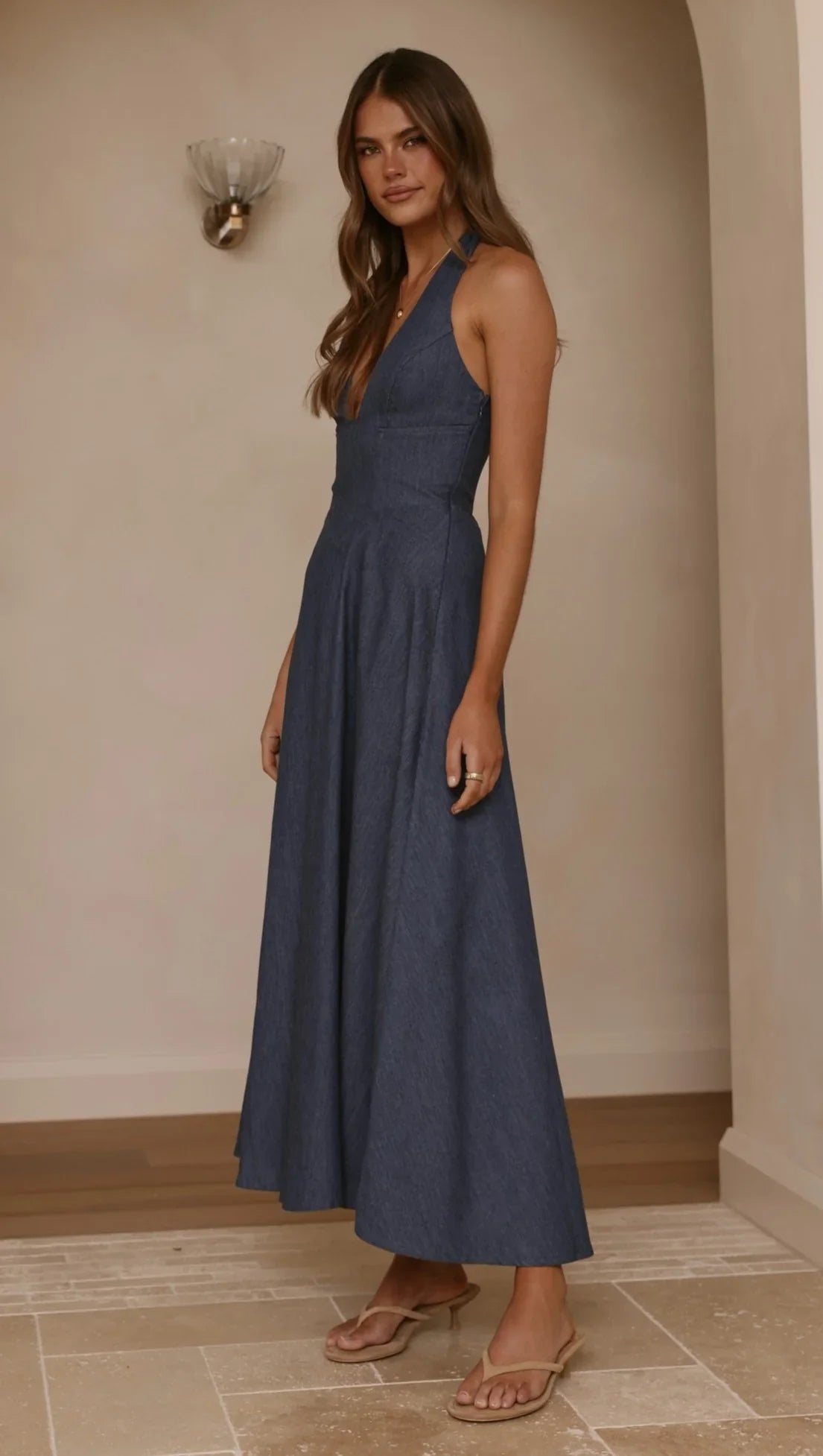 Skye Maxi Dress - Steel Blue