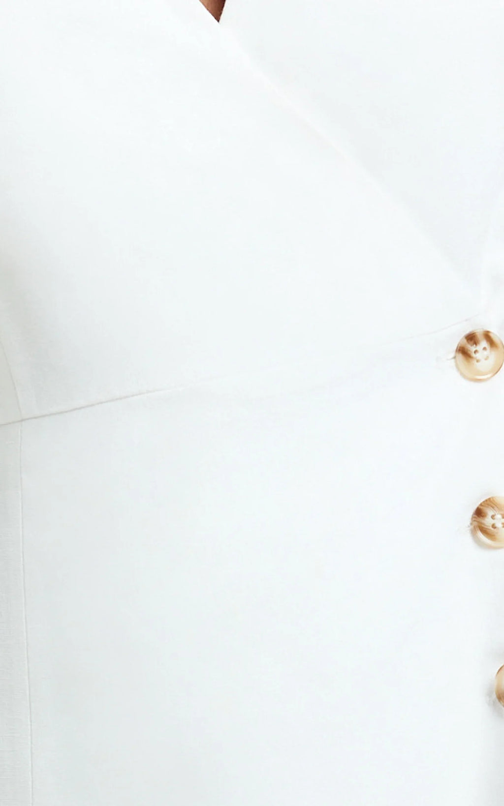 Ina Mini Dress - Wrap Over Button Down Dress in White