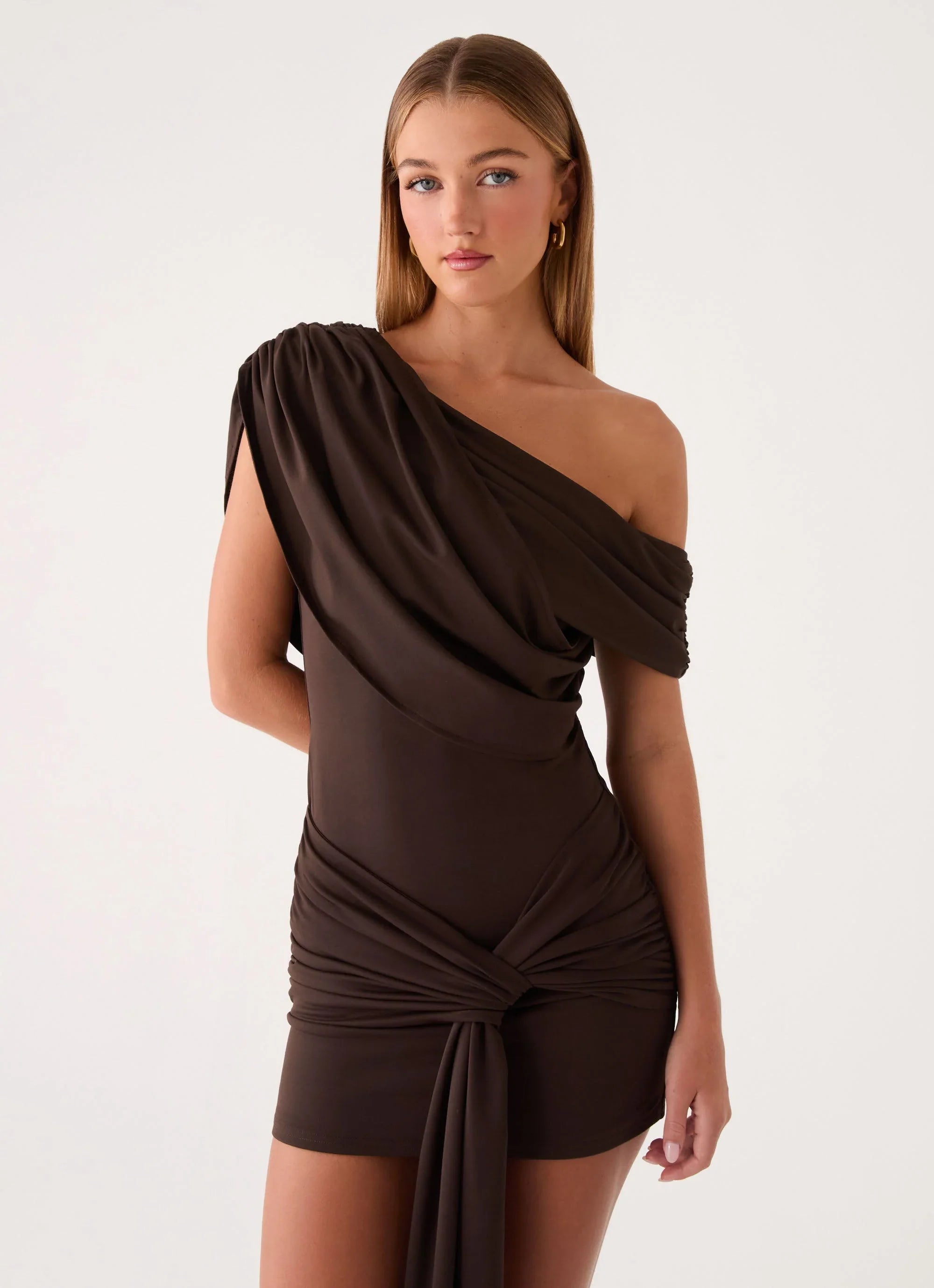 Venissa Mini Dress - Chocolate