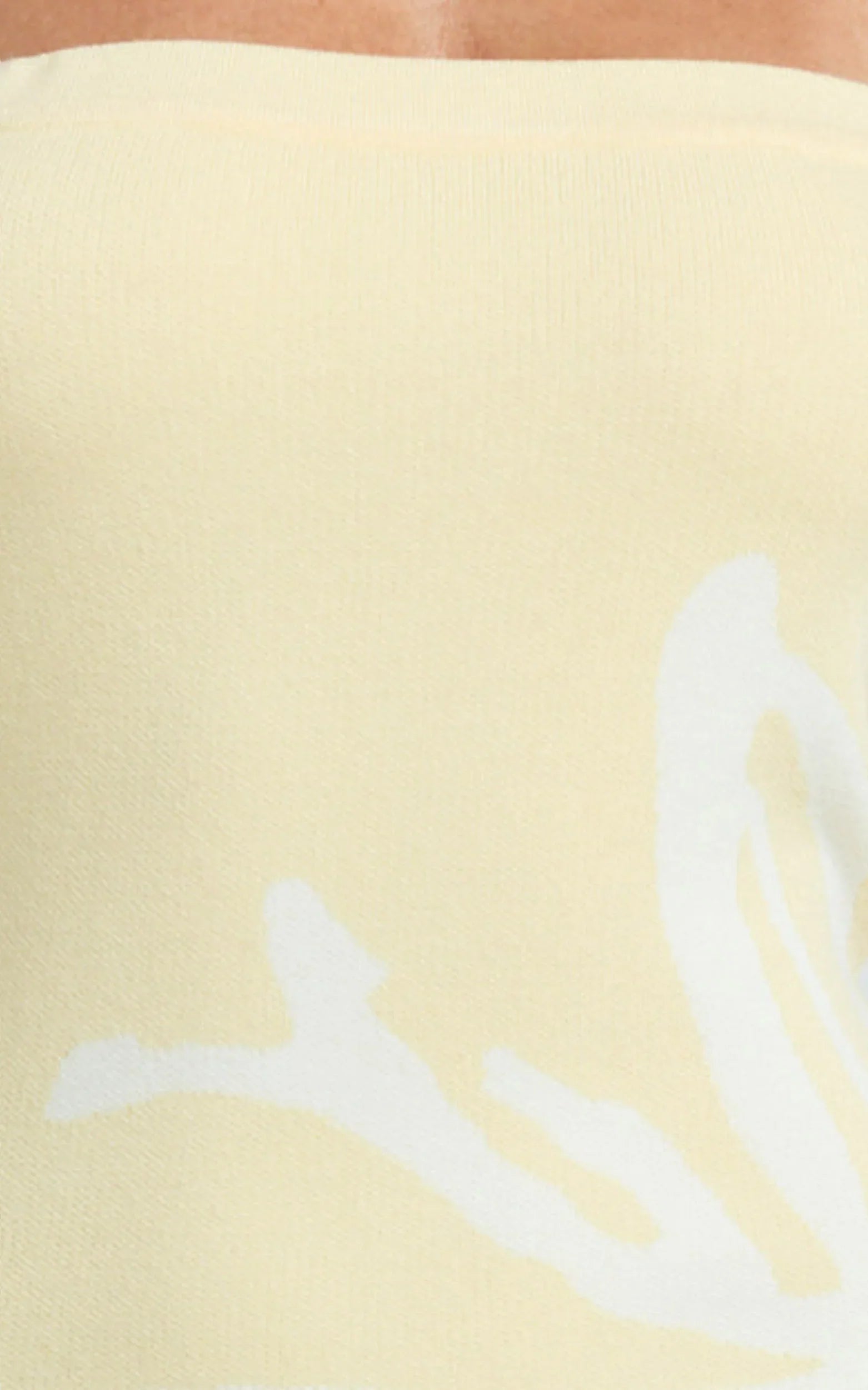 Rema Maxi Dress - Intarsia Floral Strapless Knitted Dress in Lemon