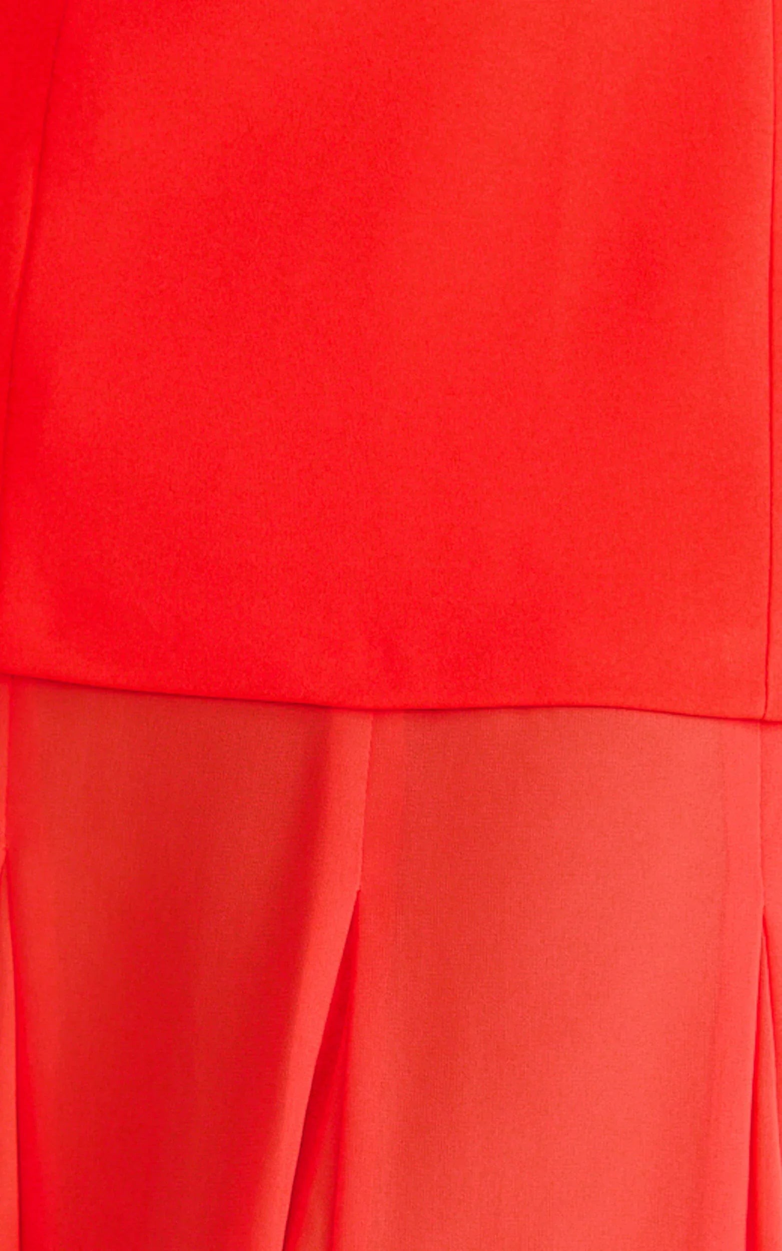 Frances Maxi Dress - Contrast U Neck Godet A Line Dress in Red