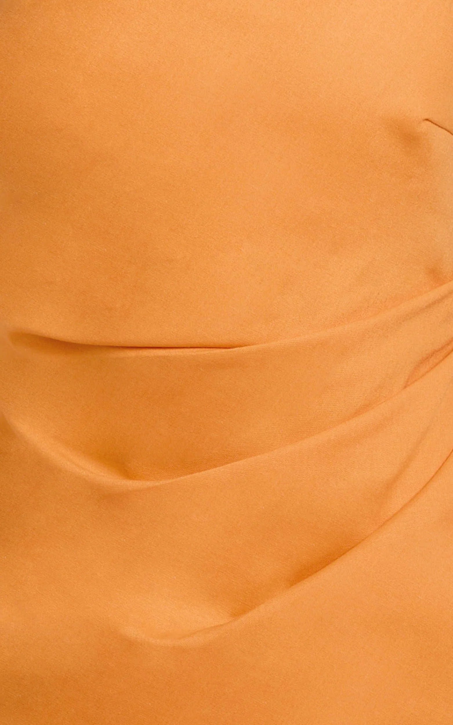 Tamika Mini Dress - Halter Neck Gathered A Line Mini Dress in Orange