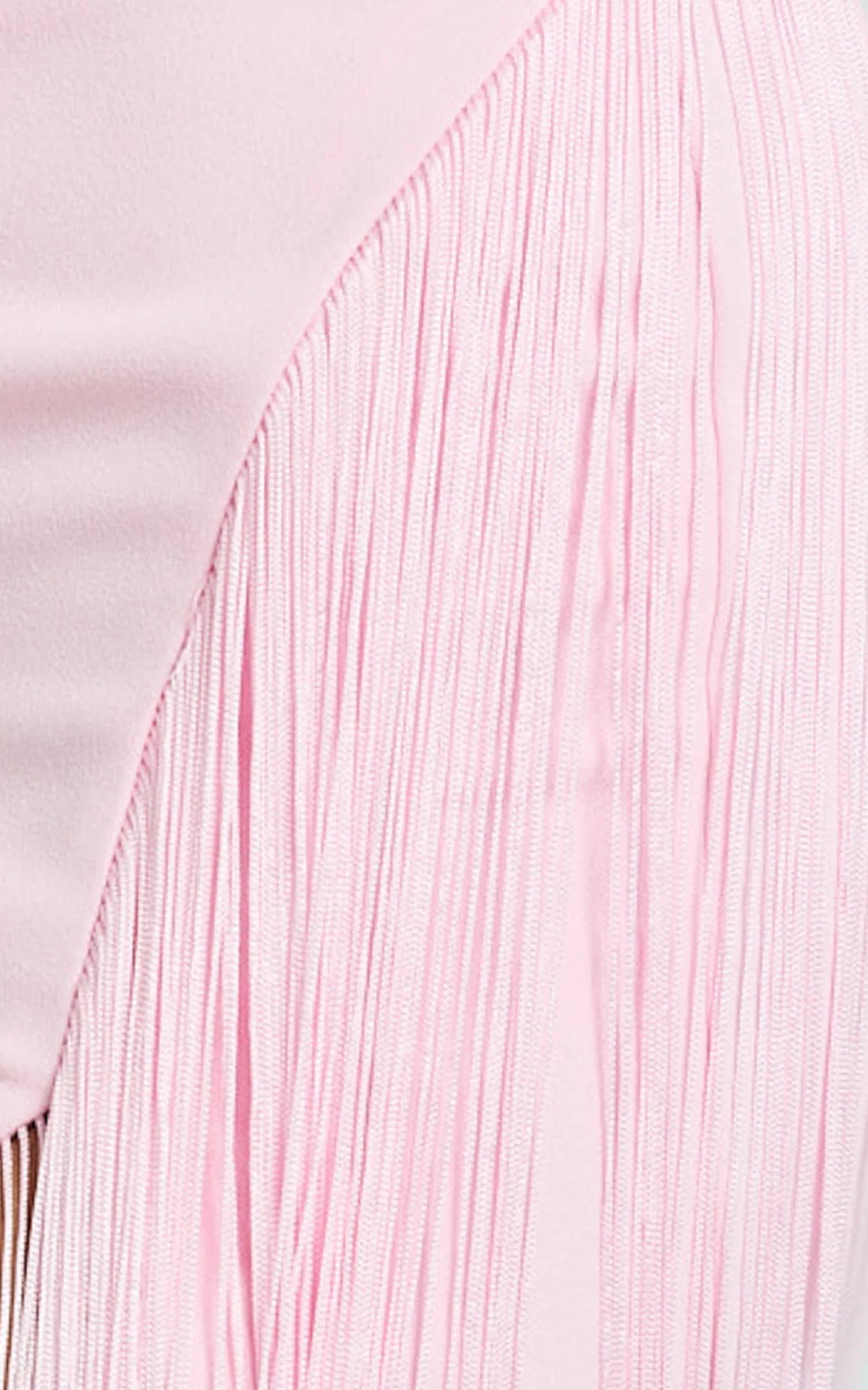 Joanne Maxi Dress - Scoop Neck Fringe Dress in Pink