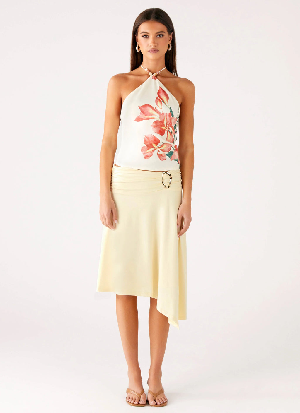 Loreta Beaded Tie Back Top - Siena Floral