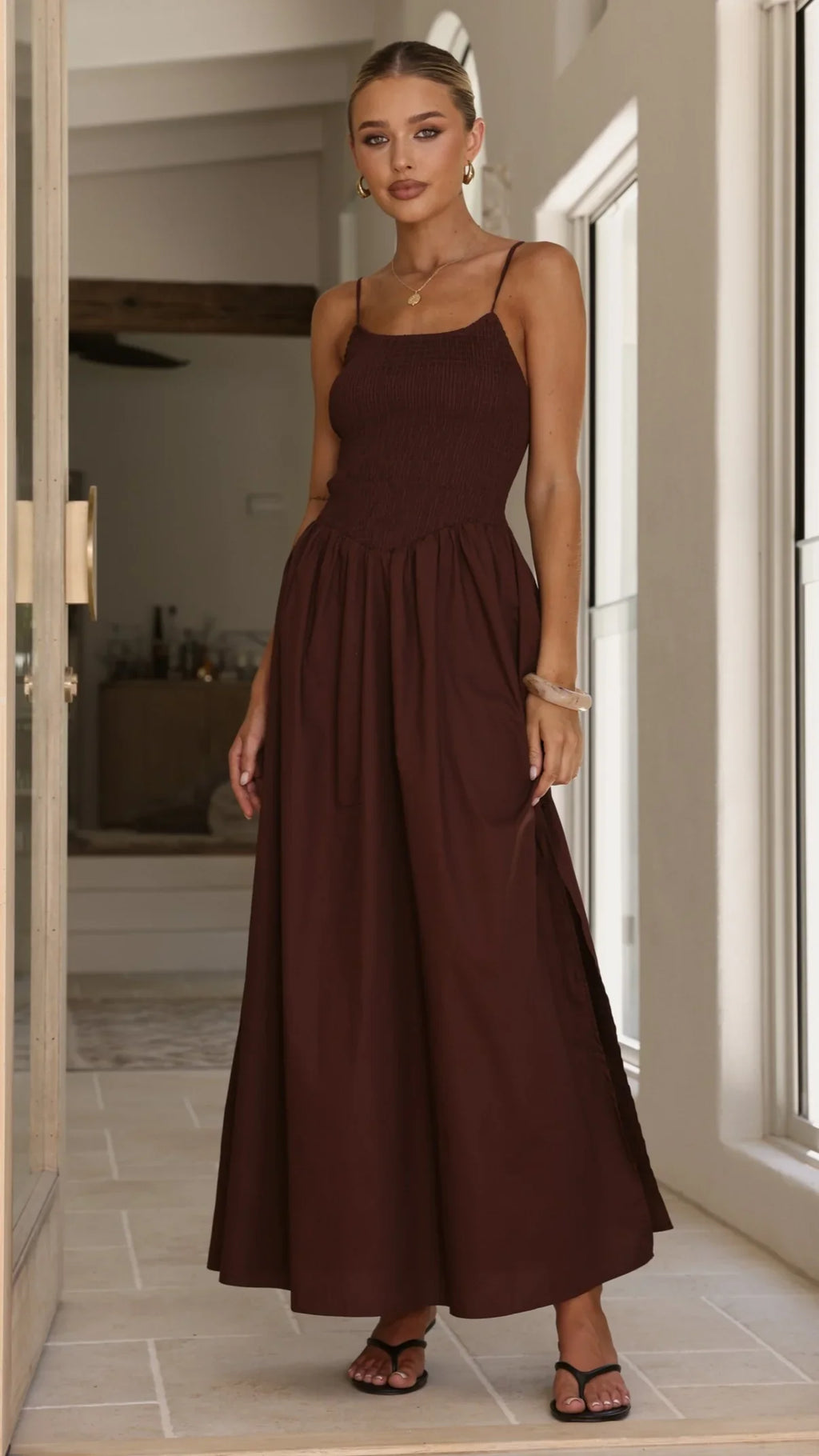 Gena Maxi Dress - Chocolate