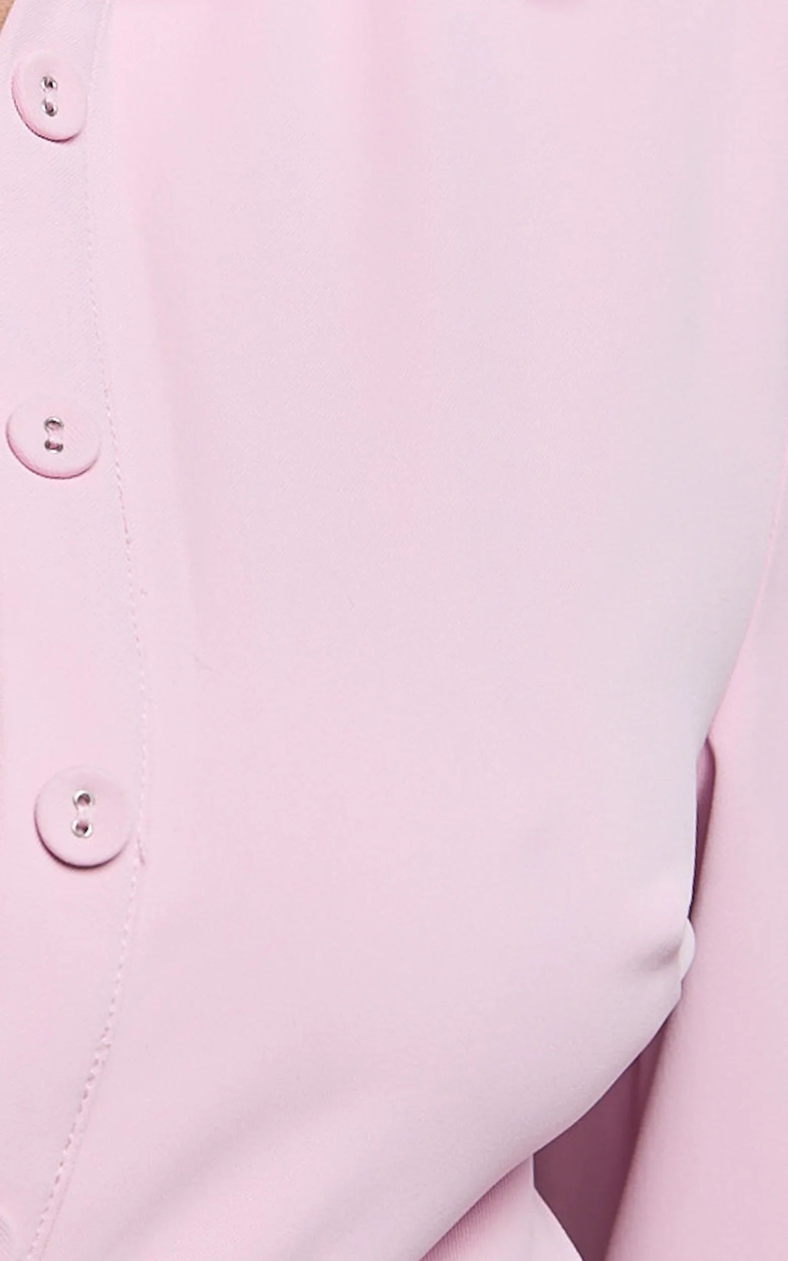 Wanda Mini Dress - Long Sleeve Faux Wrap Dress in Pink