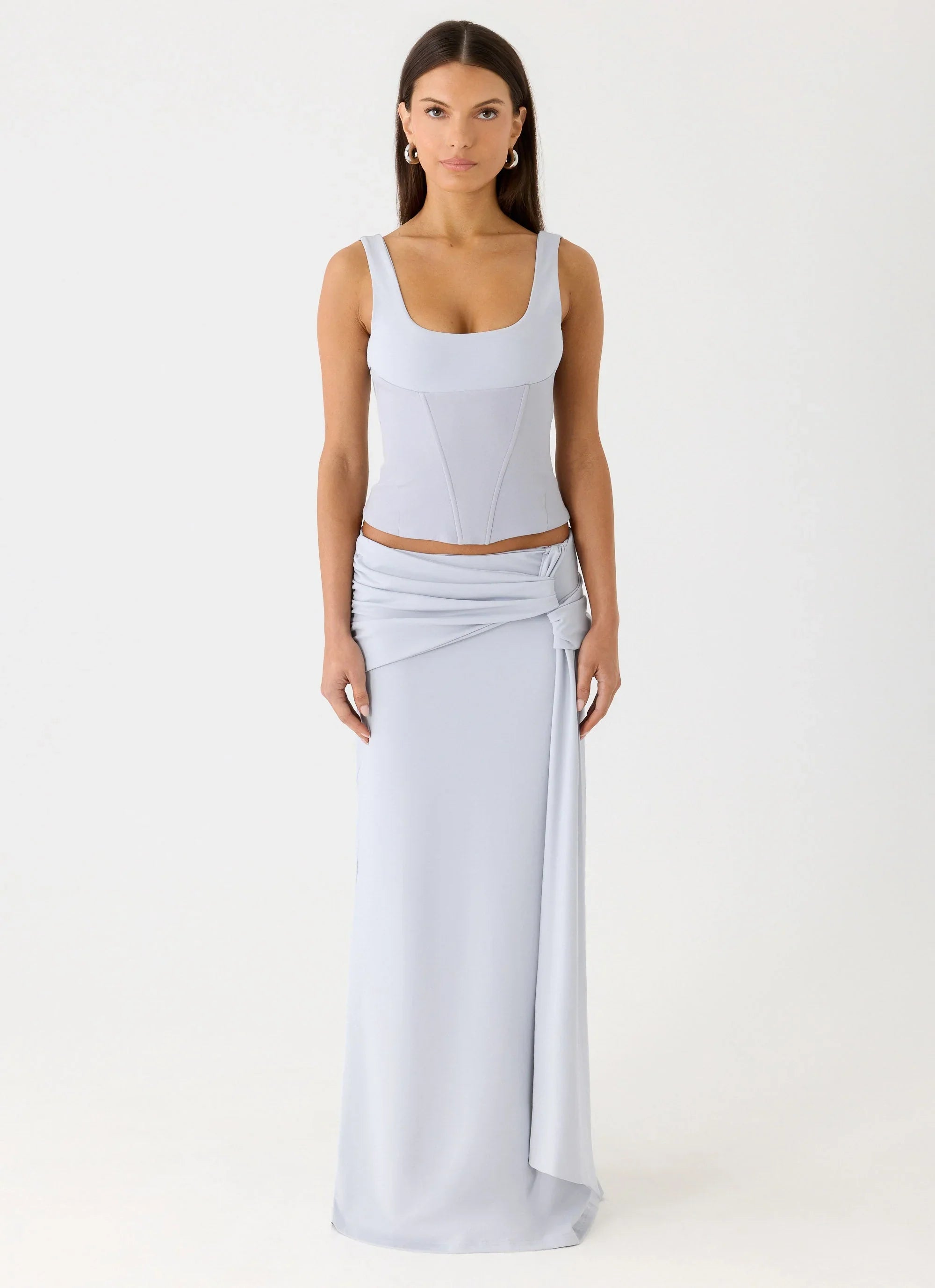 Romana Maxi Skirt - Misty Blue