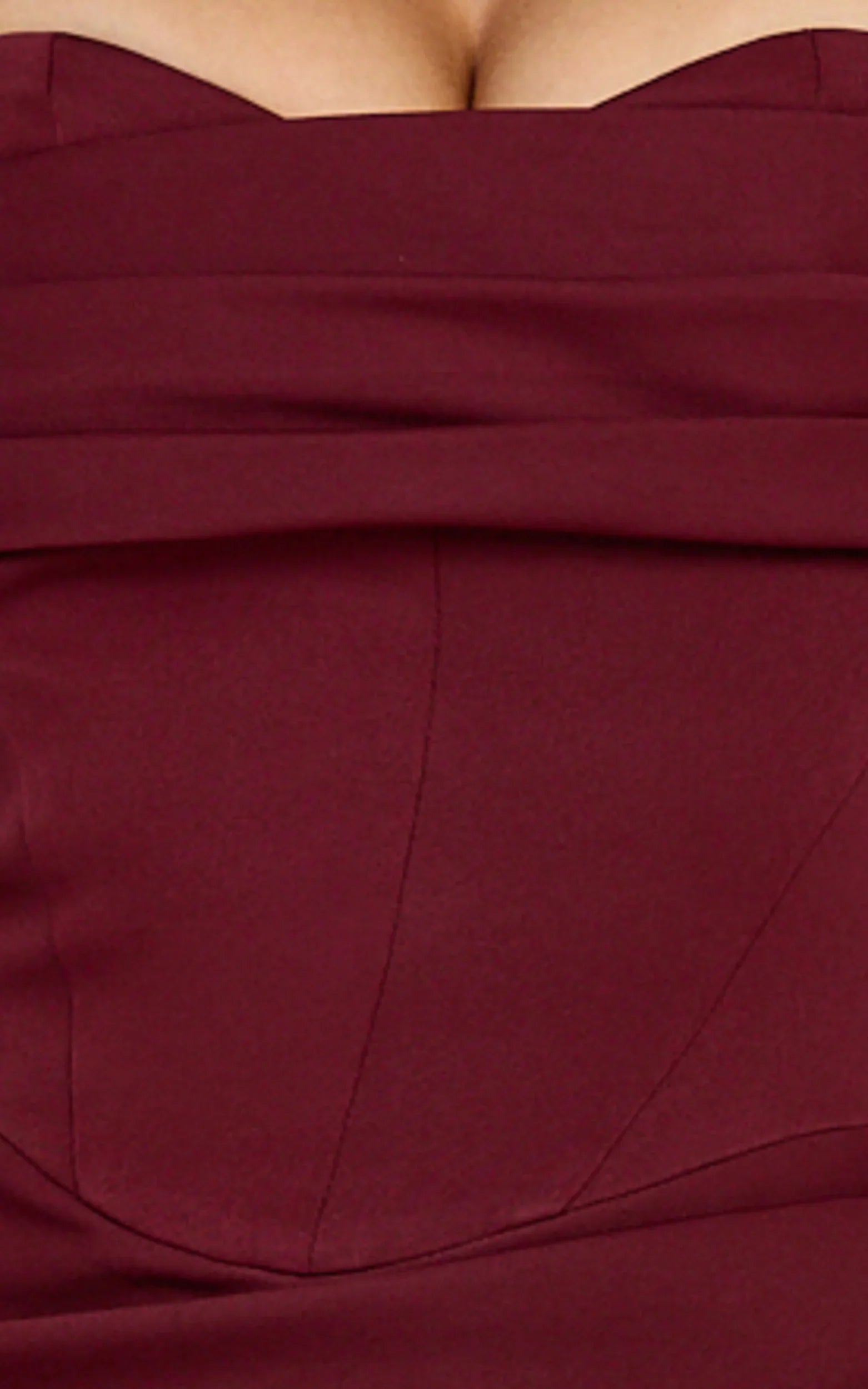 Zinnia Maxi Dress - Gathered Bust Side Split Dress in Wine