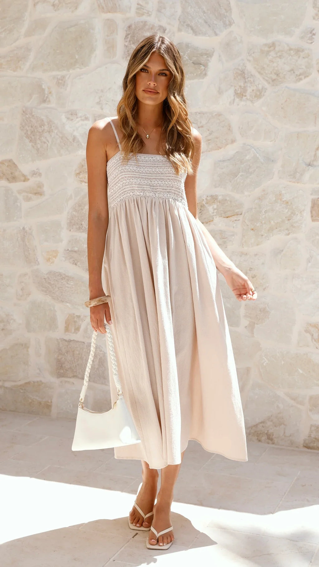 Kinsley Midi Dress - Beige
