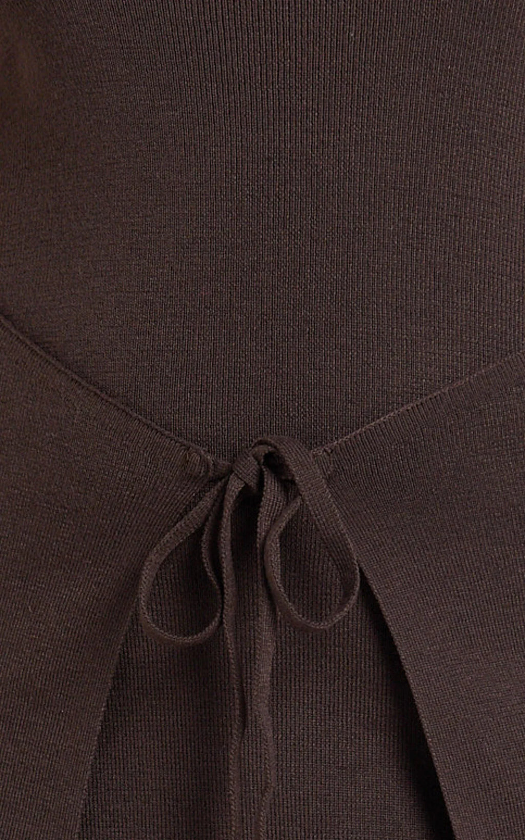 Chloe Mini Dress - Strapless Asymmetric Front Wrap Knit Dress in Chocolate