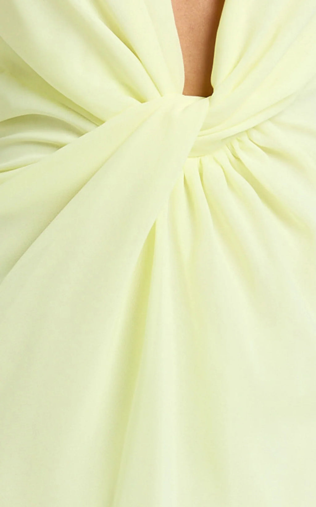 Tamara Maxi Dress - Plunge Neck Ruched Open Back Dress in Lemon