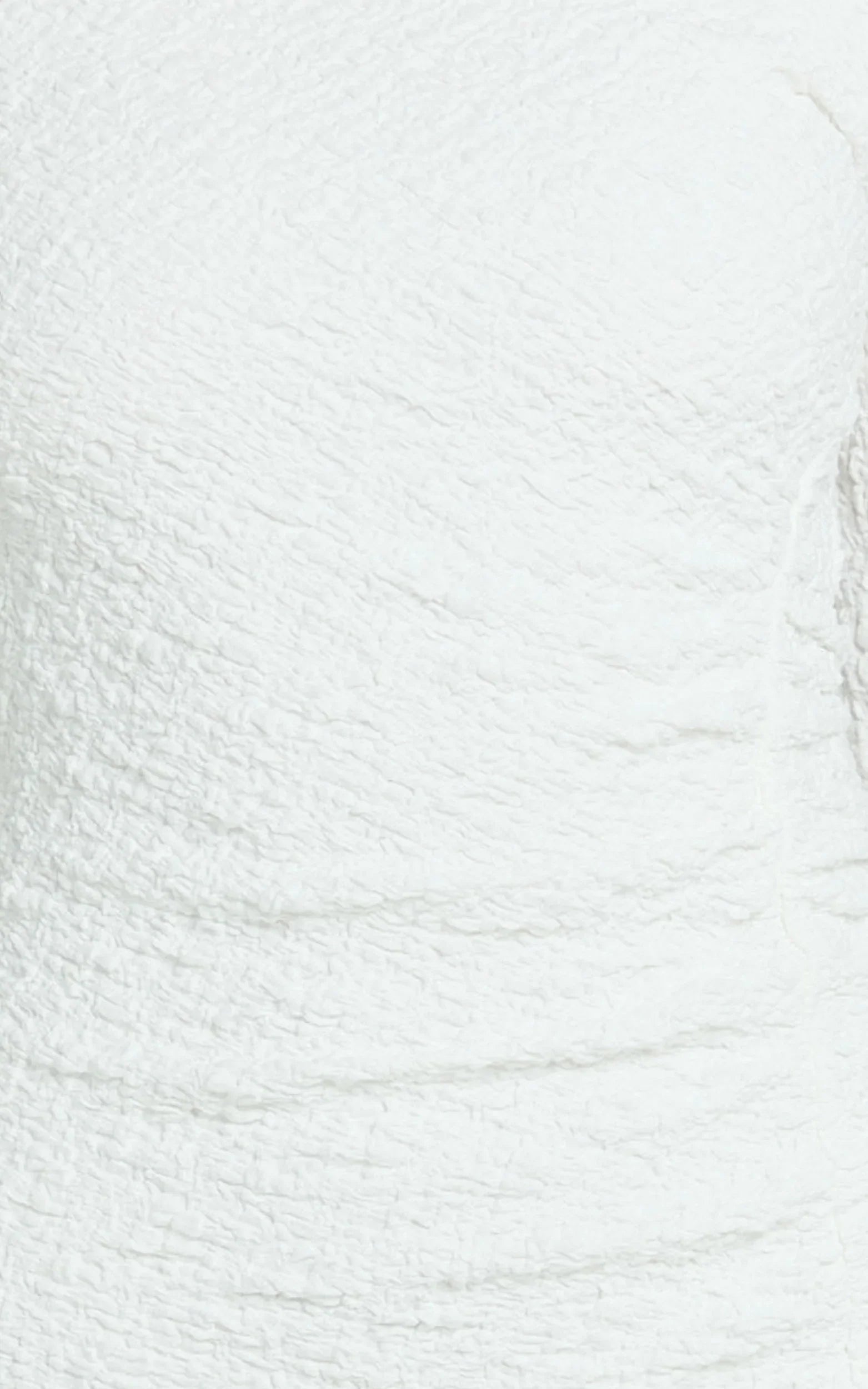 Abbie Mini Dress - Textured Jersey Tip Shoulder Ruched Bodycon Dress in White