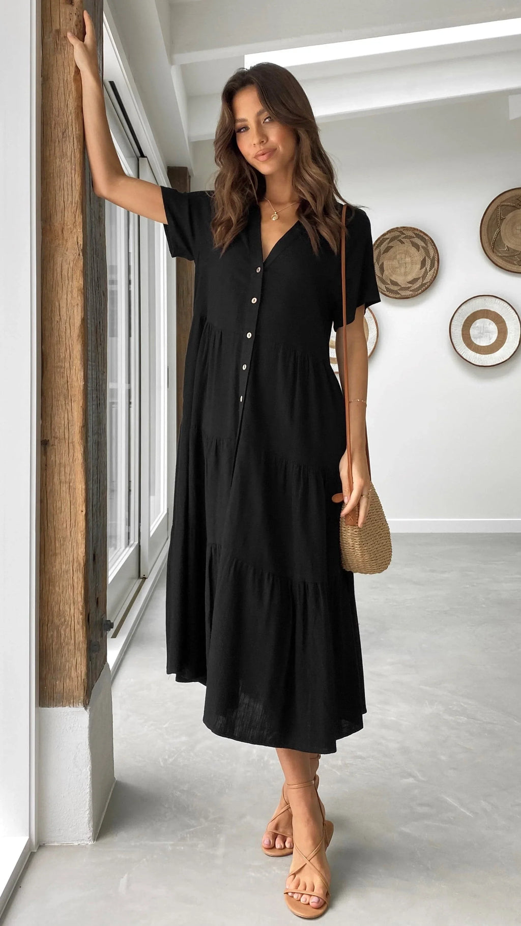 Kimberly Midi Dress - Black