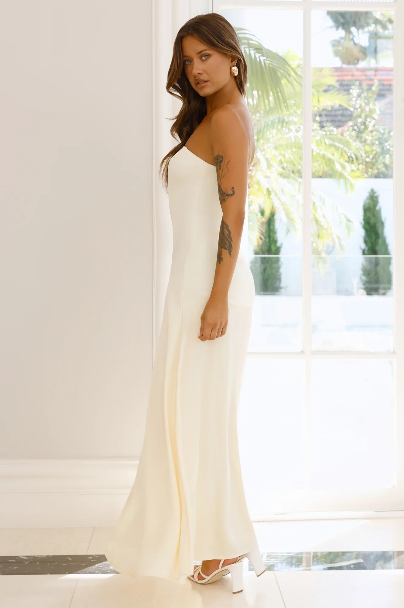 Daydream Darling Strapless Maxi Dress Yellow