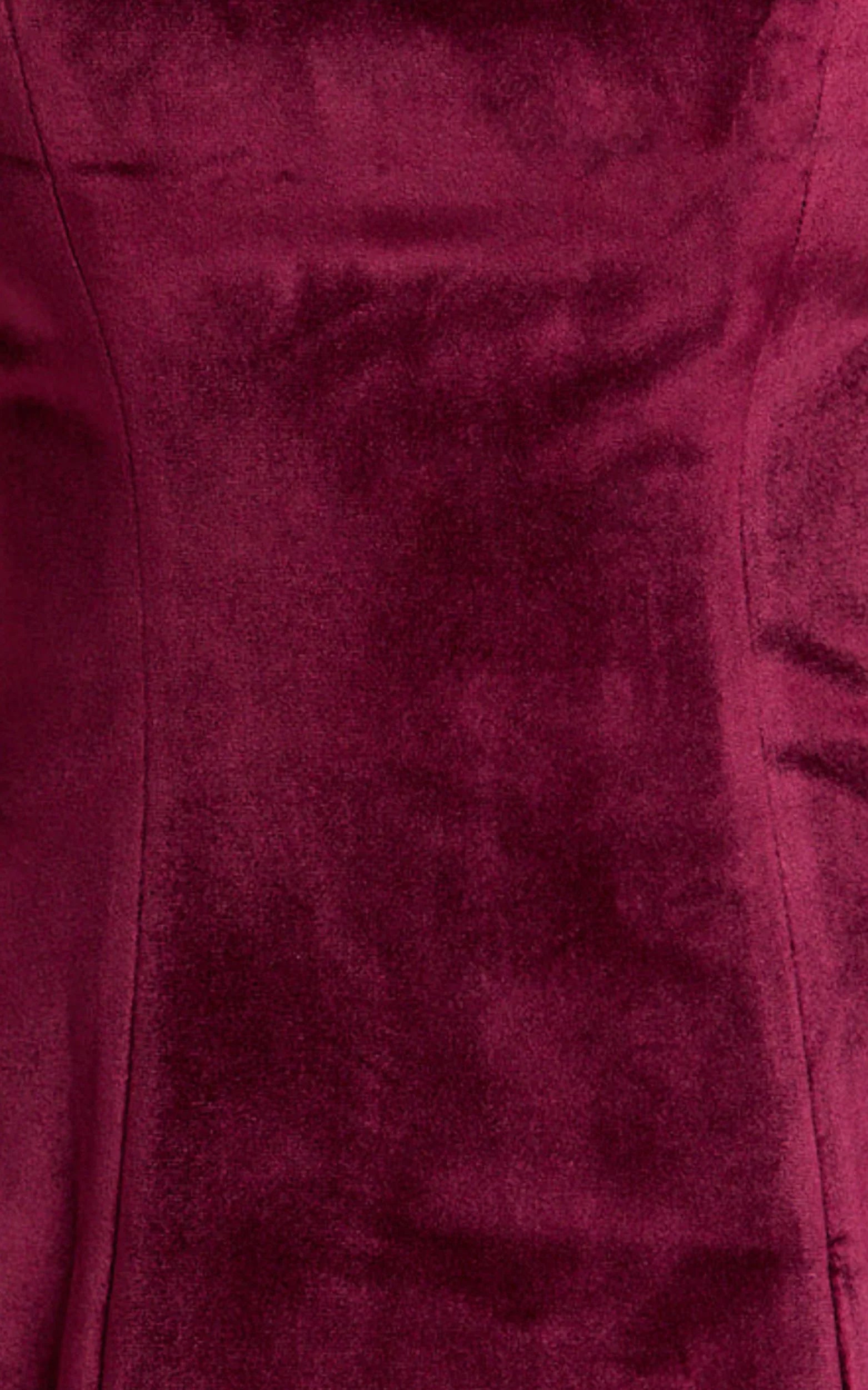 Cartia Mini Dress - Velvet Strapless Fit And Flare Dress in Wine