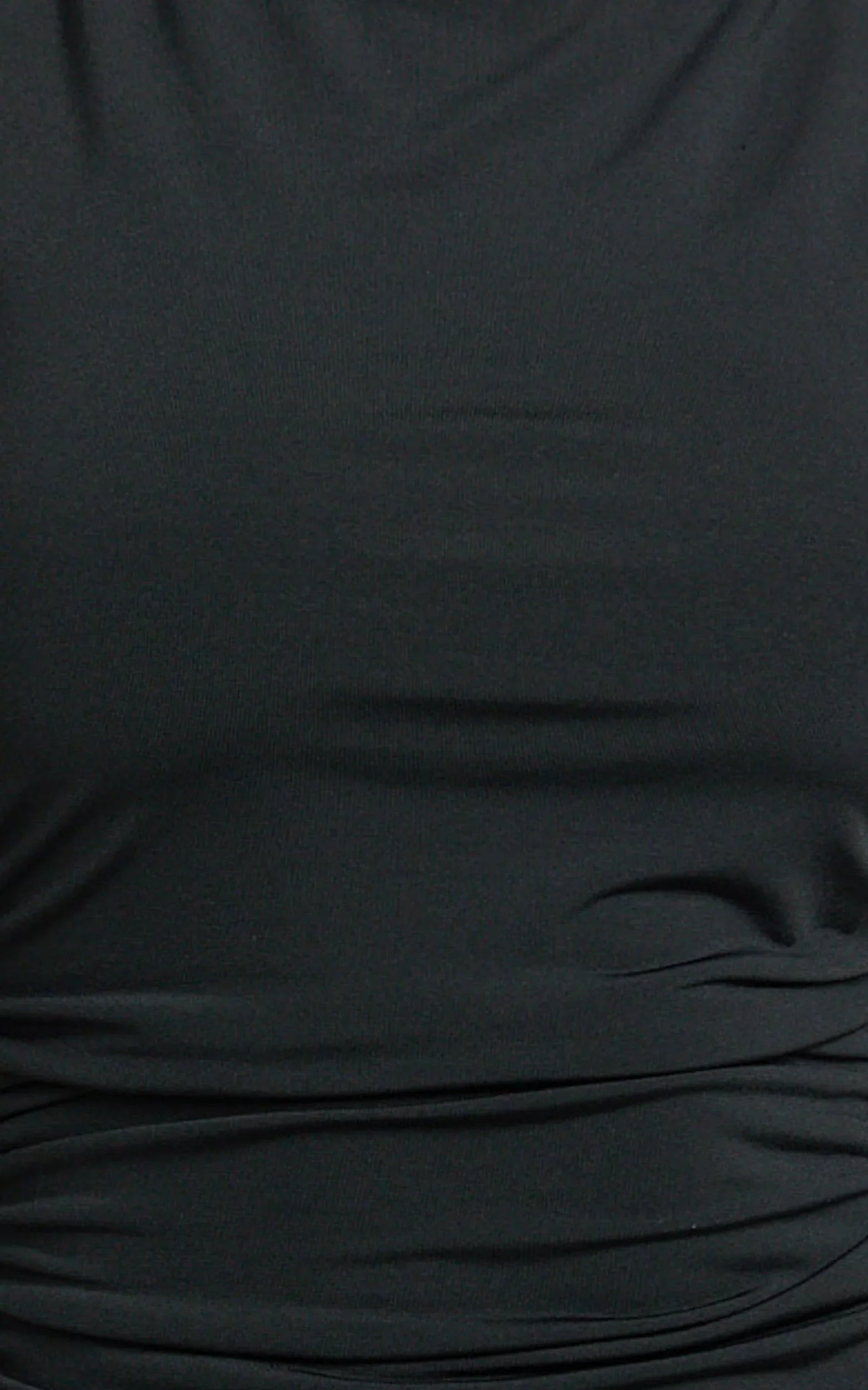 Gail Midi Dress - Jersey Scoop Neck Open Back Bodycon Dress in Black
