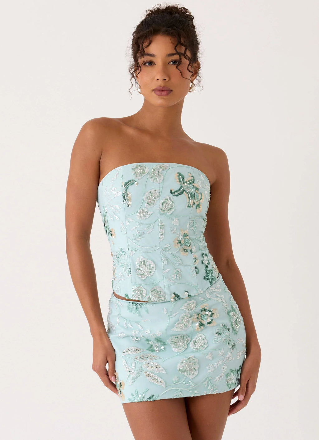 Solaire Strapless Corset Top - Pistachio