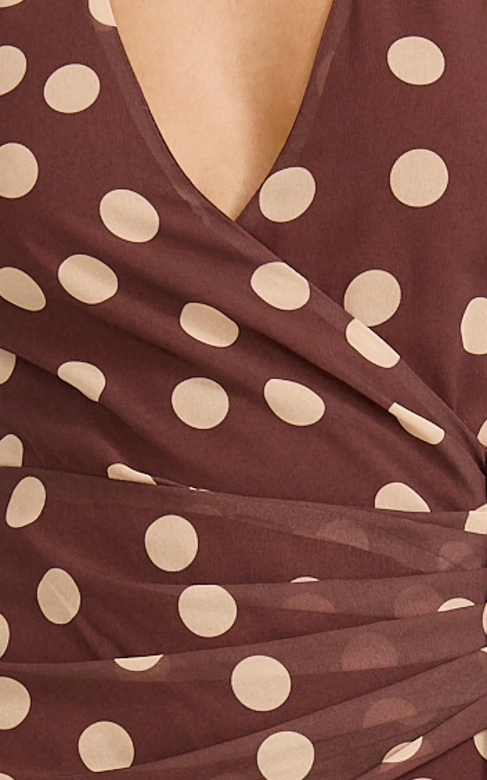 Nola Midi Dress - Polkadot Halter Dress in Choc Polka