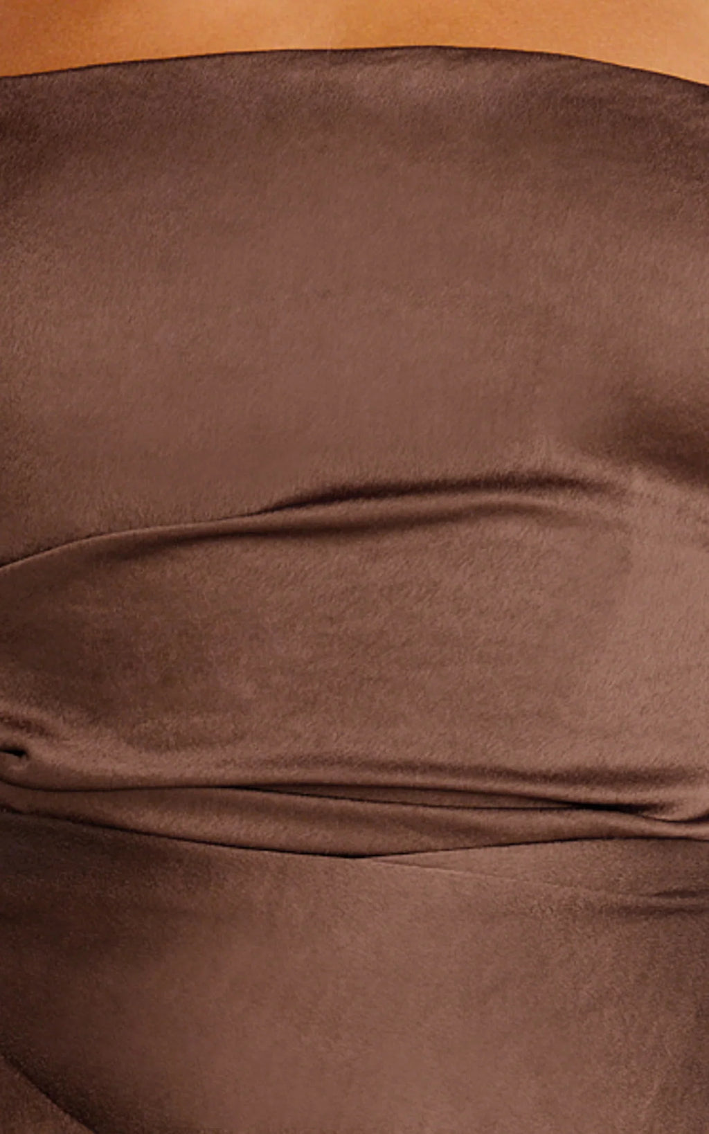 Rumi Maxi Dress - Ruched Bodice Satin Dress in Chocolate