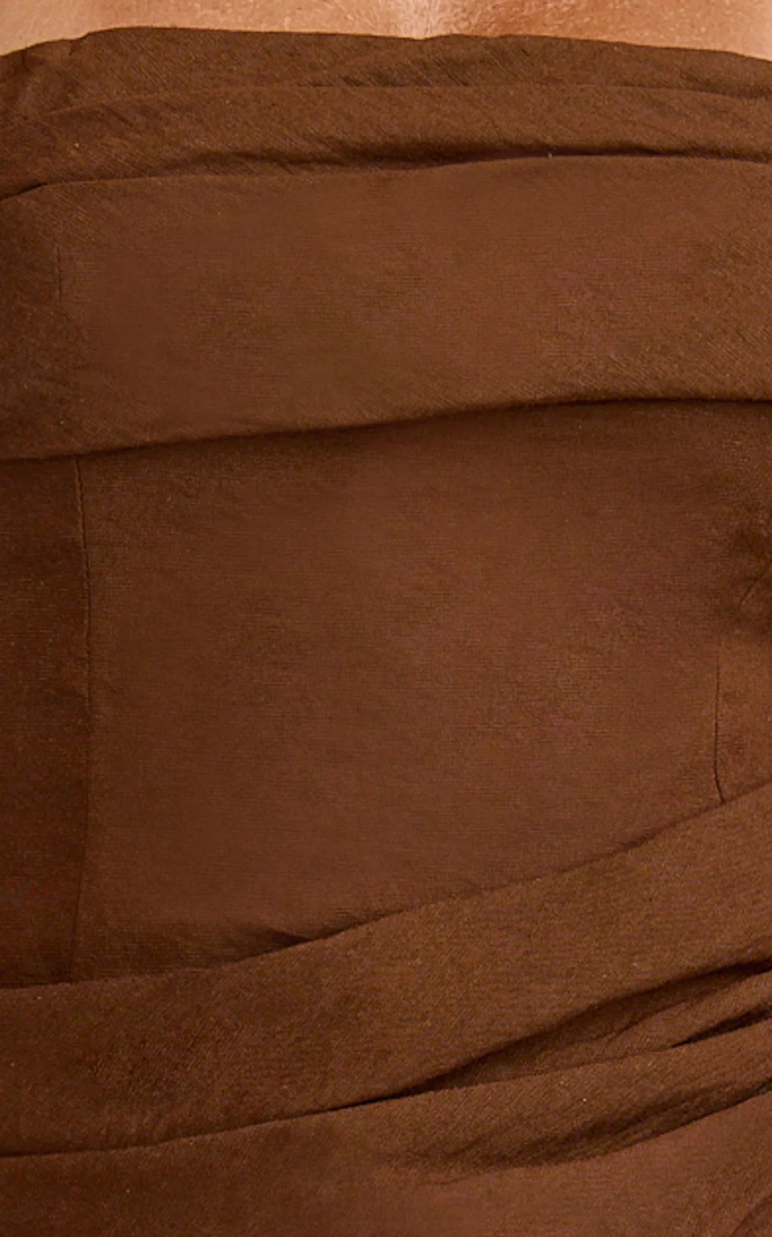 Lottie Midi Dress - Strapless Dress in Chocolate