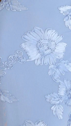Nikova Maxi Dress - Blue Embroidery